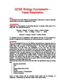 The Effect of Temperature on the Anaerobic Respiration of Yeast