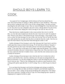 Should boys learn to cook free essay