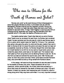 Romeo and juliet death essay