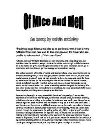 Essay questions on of mice and men