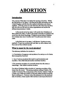 Arguments for and against abortion essay