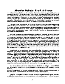 Pro choice abortion essays