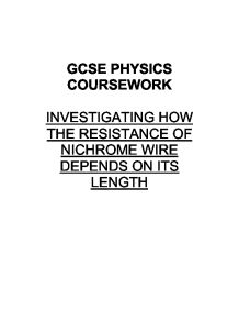 Gcse physics coursework resistance wire conclusion