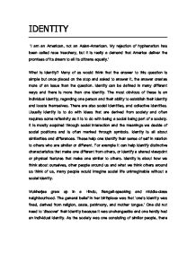 Essay about self identity