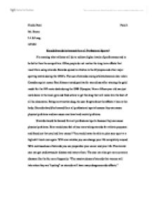 Should steroids be legalized in sports essay