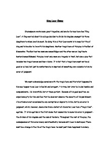 Реферат: Analysis Of King Lear Essay Research Paper