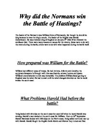 reasons why william won the battle of hastings
