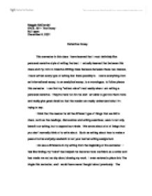example of a reflective essay for english